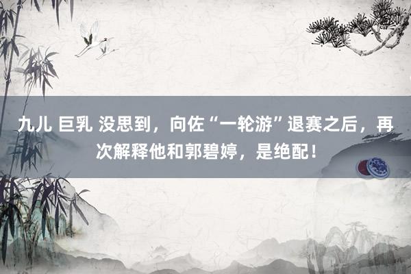 九儿 巨乳 没思到，向佐“一轮游”退赛之后，再次解释他和郭碧婷，是绝配！