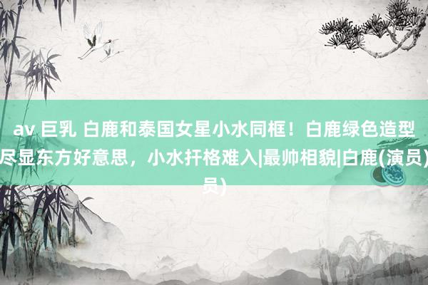 av 巨乳 白鹿和泰国女星小水同框！白鹿绿色造型尽显东方好意思，小水扞格难入|最帅相貌|白鹿(演员)
