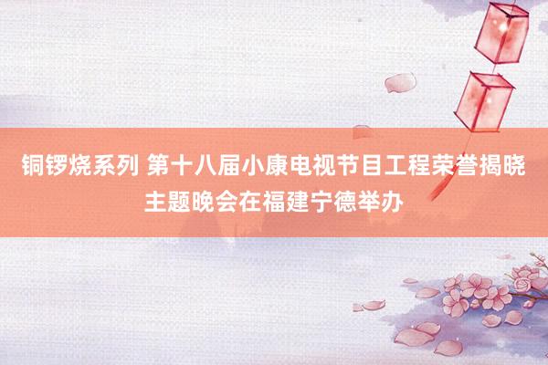 铜锣烧系列 第十八届小康电视节目工程荣誉揭晓主题晚会在福建宁德举办
