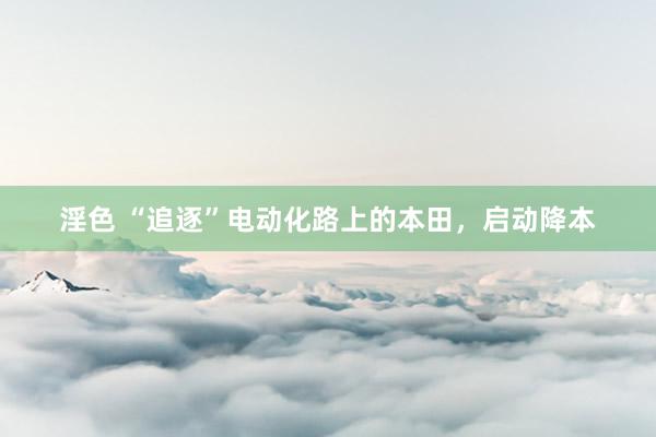 淫色 “追逐”电动化路上的本田，启动降本