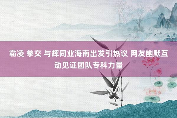 霸凌 拳交 与辉同业海南出发引热议 网友幽默互动见证团队专科力量