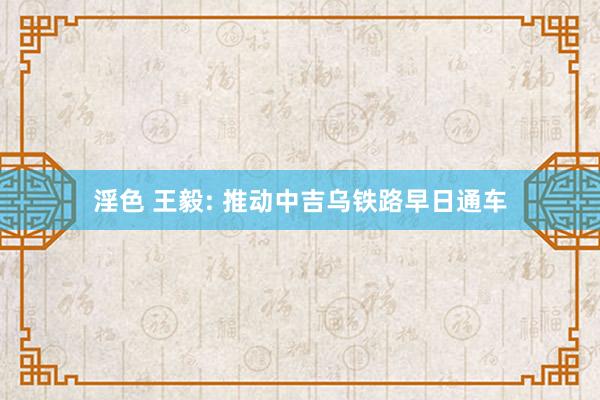 淫色 王毅: 推动中吉乌铁路早日通车