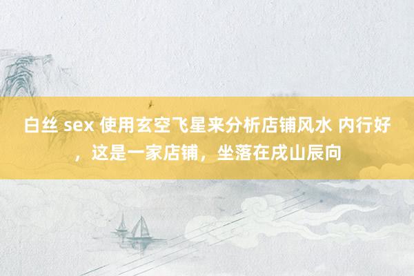白丝 sex 使用玄空飞星来分析店铺风水 内行好,这是一家店铺,坐落在戌山辰向
